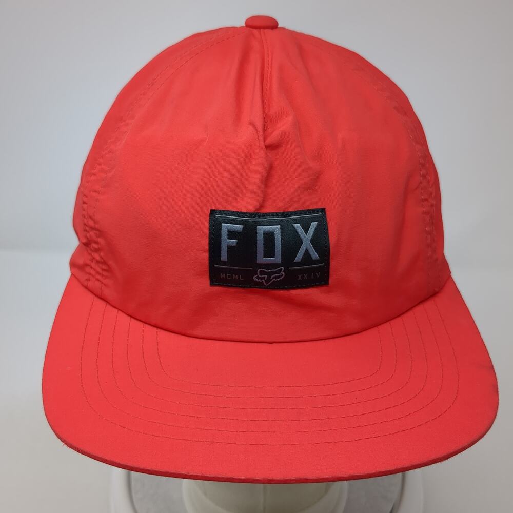Fox Patch Snapback Hat Red One Size Adjustable Ve… - image 2